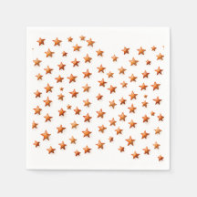 Oranje tinten Sterren: Verjaardagsfeestservetten