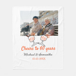 Oranje toast op 60 jaar huwelijksjubileum fleece deken