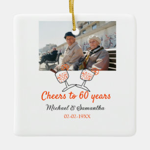 Oranje toast op 60 jaar huwelijksjubileum keramisch ornament