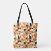 Oranje-toned Retro Geometrische Abstracte Patroon Tote Bag (Achterkant)