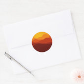 Oranje Tonen Sunset over Mountain Silhouettes Ronde Sticker (Envelop)