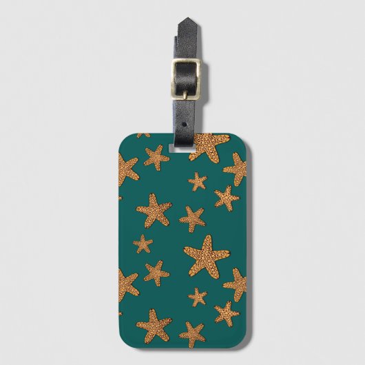 Oranje tongpatroon bagagelabel (Voorkant (verticaal))