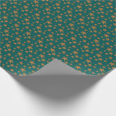 Oranje tongpatroon cadeaupapier (Hoek)