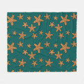 Oranje tongpatroon fleece deken (Voorkant (Horizontaal))