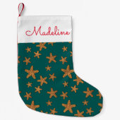 Oranje tongpatroon | Jouw namen toevoegen Kleine Kerstsok (Voorkant)