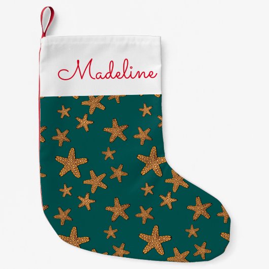 Oranje tongpatroon | Jouw namen toevoegen Kleine Kerstsok (Voorkant)