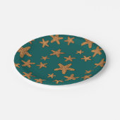 Oranje tongpatroon papieren bordje (Gekanteld)