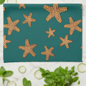 Oranje tongpatroon theedoek (Gevouwen)