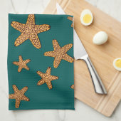 Oranje tongpatroon theedoek (Quarter Fold)