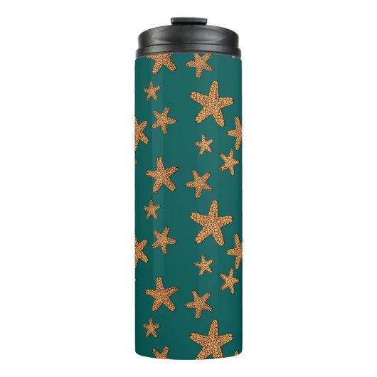 Oranje tongpatroon thermosbeker (Voorkant)