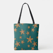 Oranje tongpatroon tote bag (Achterkant)