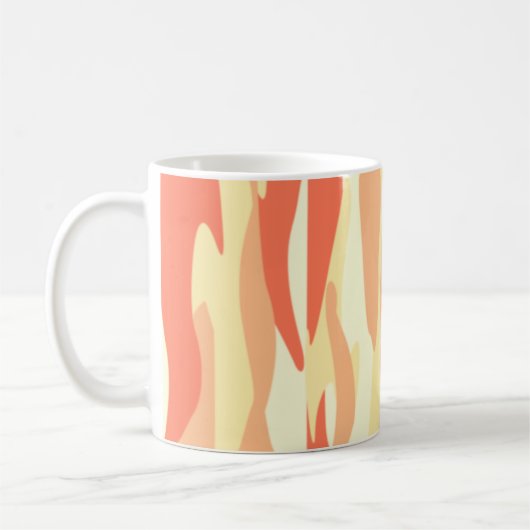 Oranje toon Abstract Camouflage Koffiemok (Links)