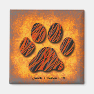 Oranje Toon Paw Design door Glenda S. Harlan Magneet