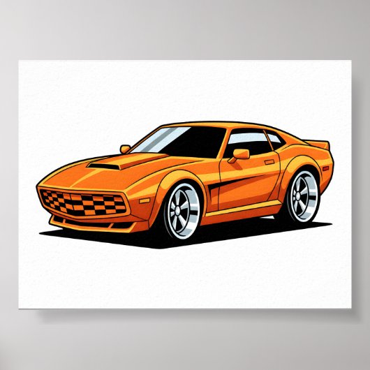 Oranje Toon Voertuig Poster (Voorkant)