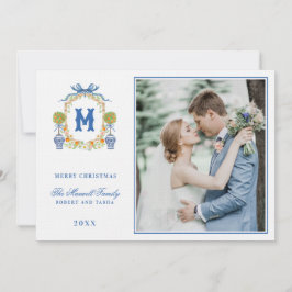 Oranje Topiary in Chinoiserie Pot Crest Monogram Kaart