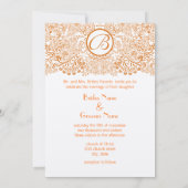 Oranje Tortelduifjes Reflectie Weddenschappen Uitn Kaart (Achterkant)