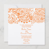 Oranje Tortelduifjes - Uitnodiging tot bruiloft (Voorkant)