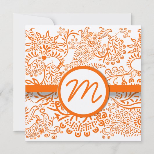 Oranje Tortelduifjes - Uitnodiging tot bruiloft (Achterkant)