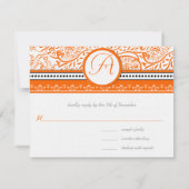 Oranje Tortelduifjes - Uitnodiging tot bruiloft (Achterkant)