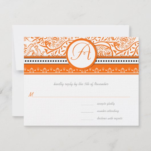 Oranje Tortelduifjes - Uitnodiging tot bruiloft (Achterkant)