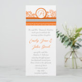 Oranje Tortelduifjes - Uitnodiging tot bruiloft (Staand voorkant)