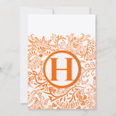 Oranje Tortelduifjes - Uitnodiging tot bruiloft (Achterkant)