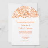 Oranje Tortelduifjes - Uitnodiging tot bruiloft (Voorkant)