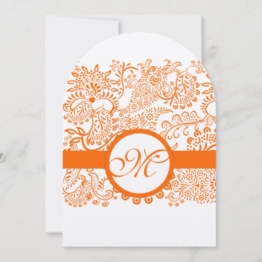 Oranje Tortelduifjes - Uitnodiging tot bruiloft (Achterkant)