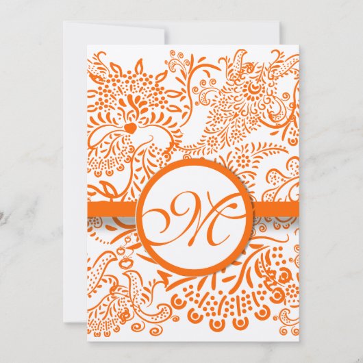 Oranje Tortelduifjes - Uitnodiging tot bruiloft (Voorkant)