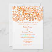 Oranje Tortelduifjes - Uitnodiging tot bruiloft (Achterkant)