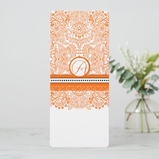 Oranje Tortelduifjes - Uitnodiging tot bruiloft (Staand voorkant)