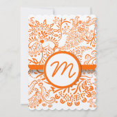 Oranje Tortelduifjes - Uitnodiging tot bruiloft (Achterkant)