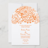 Oranje Tortelduifjes - Uitnodiging tot bruiloft (Voorkant)