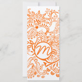 Oranje Tortelduifjes - Uitnodiging tot bruiloft (Achterkant)