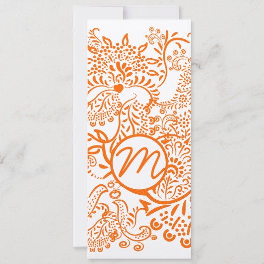 Oranje Tortelduifjes - Uitnodiging tot bruiloft (Achterkant)