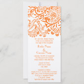 Oranje Tortelduifjes - Uitnodiging tot bruiloft (Voorkant)