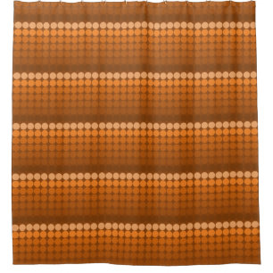 oranje tot bruine Mid Century mod stippen kringen Douchegordijn