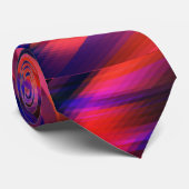 Oranje tot donkerblauw geruit gedraaid in fractals stropdas (Opgerold)