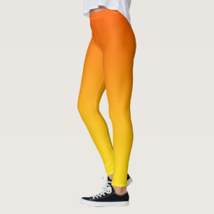 Oranje tot geel gradiënt ombre leggings