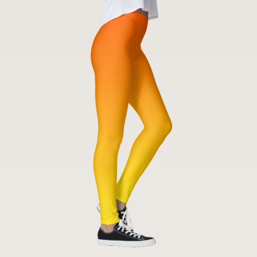 Oranje tot geel gradiënt ombre leggings (Rechts)