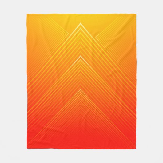 Oranje tot geel meetkundig omgrenzingsprofiel fleece deken (Voorkant)