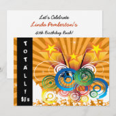 oranje totaal 80 retro party Invitation Kaart (Voorkant / Achterkant)