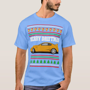 Oranje Toyota Supra MK4 A80 Merry Driftmas T-shirt