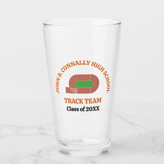 Oranje Track Team Aangepaste Hardloopster Middelba Glas (Voorkant)