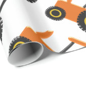 Oranje tractor cadeaupapier (Rol Hoek)