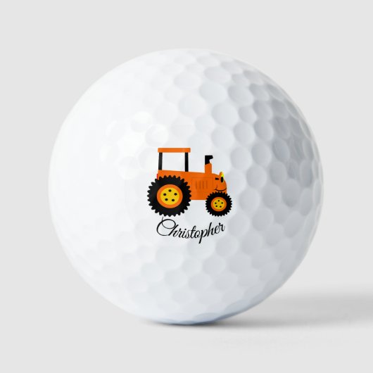 Oranje tractor golfballen (Voorkant)