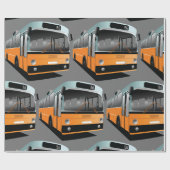 Oranje Transit Bus Route 56 Stadscommuter Cadeaupapier (Vlak)