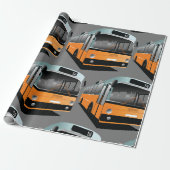 Oranje Transit Bus Route 56 Stadscommuter Cadeaupapier (Uitgerold)