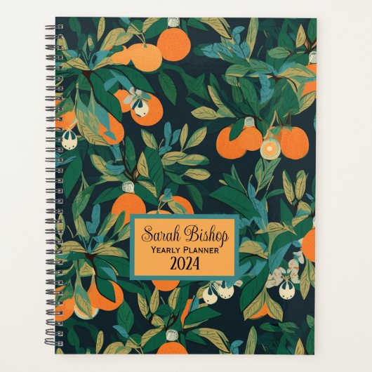 Oranje Tree Custom Jaarlijkse Planner Hardcover (Voorkant)