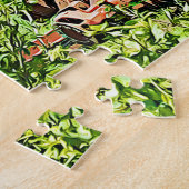 Oranje trekker op het Boerderij Legpuzzel (Zijkant)